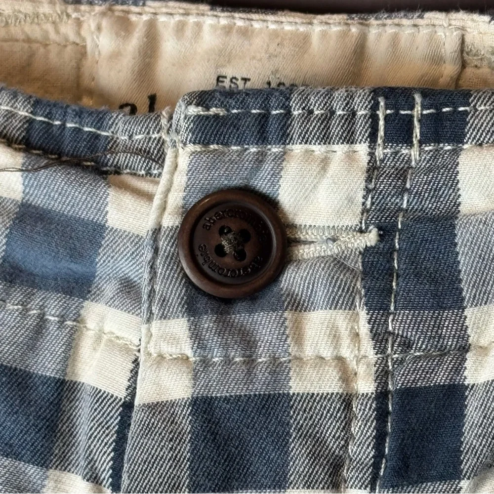 abercrombie kids Cargo Shorts Buffalo Plaid Blue 12